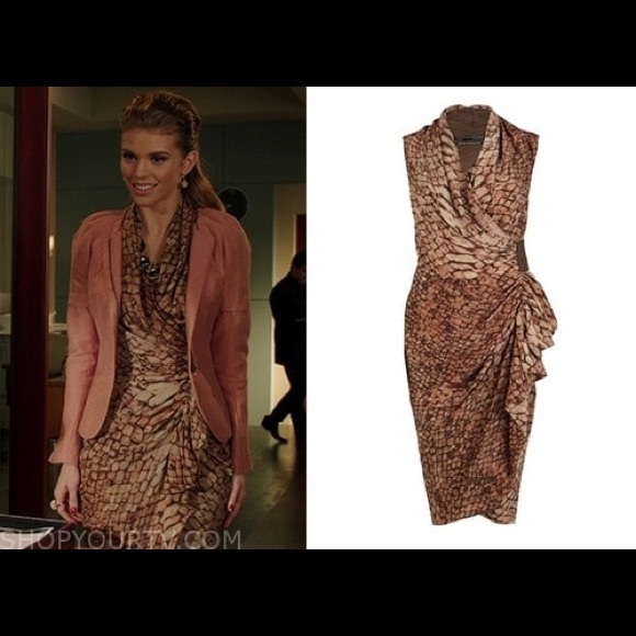 All Saints Cancity Python Print Silk Dress SZ 6 - Picture 10 of 11